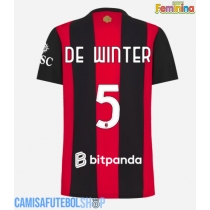 Camisa de time de futebol AC Milan Koni De Winter #5 Replicas 1º Equipamento Feminina 2026-27 Manga Curta